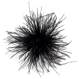 Dainty Feather Flower Large Brooch Pin for Women Men Elegant Oversized Floral Lapel Pins Shawl Dress Suit Clothes Accessories Wedding Party Dance Banquet Fashion Jewelry 150mm (Black)