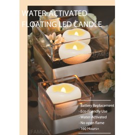 Floating Candles, 24 Packs 2.3 Inch Flameless LED Candle, 160+ Hour Battery Operated Waterproof Tealights for Wedding Centerpieces Marriage Proposals Pool Party Cylinder Vases Spa Christmas New Year