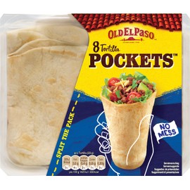 Old El Paso Wheat Tortilla Pockets - Mexican Wraps with Bottom - 1 x 223g