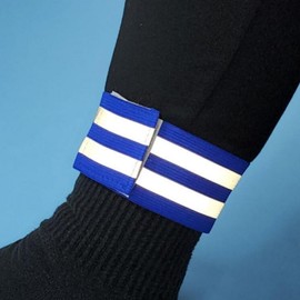 High-Visibility Reflective Safety Armband for Construction, Hiking, and Work (Blue) Luminous Band 5ea