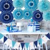 Party Hanging Paper Fans Decorations Blue Hanging Honeycomb Round Paper