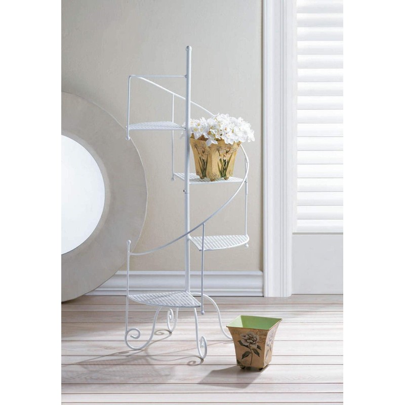 Zingz and Thingz Spiral Showcase Plant Stand in White