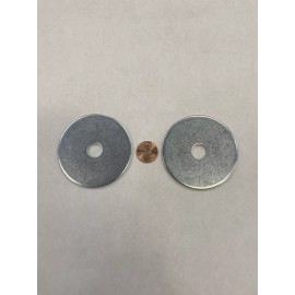 Unbranded 2.5”OD X .5”ID X 1/8” THK Washer / Clear Zinc Plated Fender Washer Qty: Set Of 2