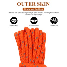 BREANIFULL 6 Pcs Reflective Tent Guy Ropes Camping 4m Guide Ropes Outdoor Tent Guide Rope with Locking Carabiner Clip for Outdoor Camping Hiking Caravan Awning Tents