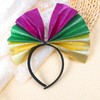 Doneace Mardi Gras Headband Sparkle Purple Green Gold Hairband Fat