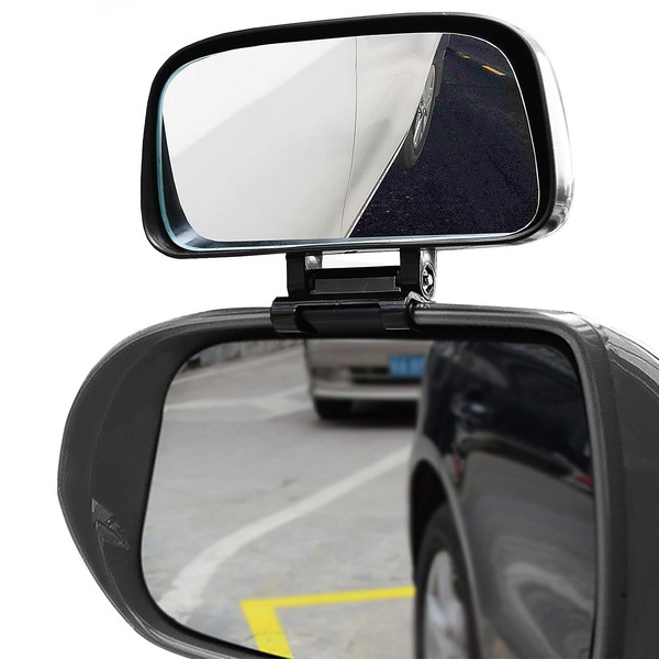 Blind Spot Mirror - Adjustable 360 Degree Rotation Car Auxiliary Convex Wide Angle Mirror Snap Way Clip On Side Rearview Mirror Universal for Cars Truck SUVs