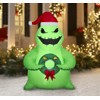 Christmas Inflatable Green Oogie Boogie Holding Monster Wreath 5 Foot