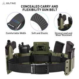 ULTAC Tactical Concealed Carry Gun Belt - 1.8" Stiff Nylon Web Work Belt-Black Tactical Belt EDC CCW Work Belt Tactical Belt for Men