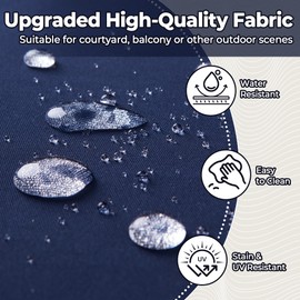 WOLKI Outdoor Cushions for Patio Furniture Set of 4, 19 x 19 x 3 Large Size Waterproof Seat Cushions Thick Chair Pads for Garden, Patio, Dining Navy Blue