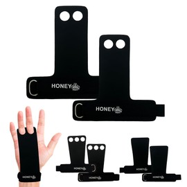 Bear Grips Two Hole Hand Grips, Three Hole Pull Up Grips, No Hole Wrist Grips, WOD Grips for Men and Women. Carbon Fiber Hands Grips, Titanium Hand Grips for Weight Lifting, Speed Pull Up Gloves Grip