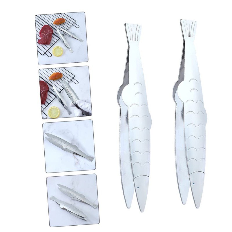 DOITOOL Cooking Utensils Fishbone Tweezers Portable Stainless Steel 2 Pack