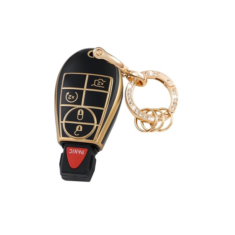 WSAuto Key Fob Cover No Cap Cover with Metal Keychain
