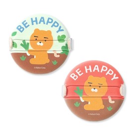 Kakao Friends Ryan Puff Behappy Ruby Cell Microfiber Makeup Pact Puff (2 packs, 1 pack) / 라이언 퍼프 비해피 루비셀 극세사 메이크업 팩트 퍼프 2개입 1개