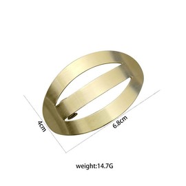 2pcs Oval Shape Hair Pins, Metal Wire Drawing Hairpin Minimalist design Hair Barrette Clips Strong Hold Hair Accessories for Women (Gold)