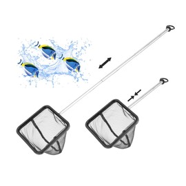 Mogoko 3.0 Inch Fine Mesh Telescopic Aquarium Fish Net with Extendable Long Handle for Fish Tank