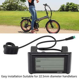 Asixxsix Electric Bike SW900 Panel, 24V 36V 48V 60V LCD Meter 5 Pin Electric Bike Panel, LCD Display Meter Cycling Computer, E Bikes and Scooters Handlebars Accessories