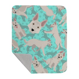 Caroline's Treasures MLM1077LQB White German Shepherd Quilted Blanket 50x60 Artwork Pattern Quilted Throw Blanket for Bed, Couch, Sofa, Soft and Lightweight