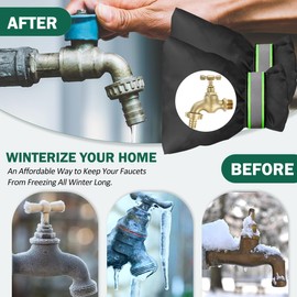 Thicken Outdoor Faucet Covers for Winter Freeze Protection, 4 Pack 7" W x 9" H Spigot Covers Winter Insulated, Water Faucet Covers for Outside Faucet Socks with 420D Waterproof Oxford