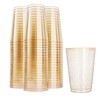 N9R 100pcs 12oz Gold Plastic Cups, Gold Glitter Plastic Cups Disposable, Elegant Wedding Cups and Party Cups