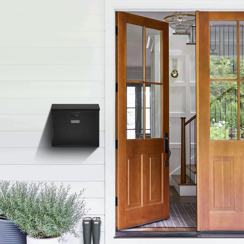 xydled Mail Boxes with Combination Lock,Locking Mailbox Wall Mounted,Security Metal