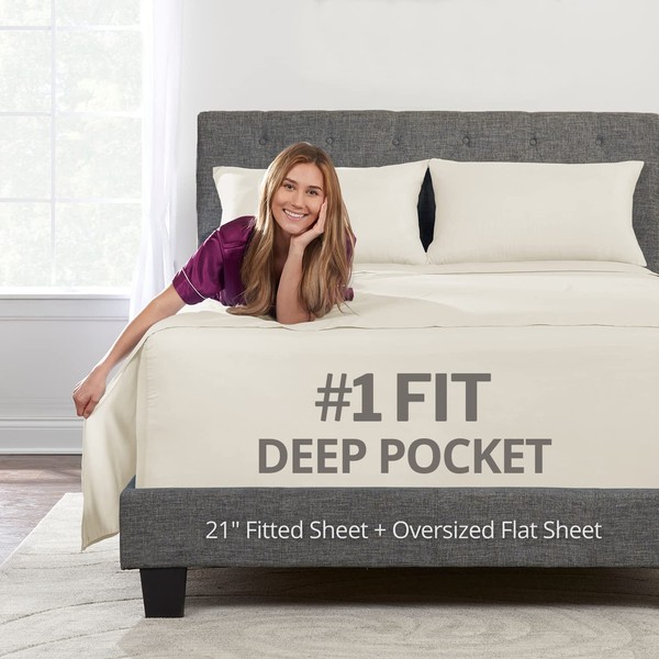 Extra Deep Pocket Twin XL Bed-Sheets – 3-Piece Includes: 18”-21”