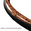 BANLIE Wood Grain Steering Wheel Cover Microfiber Leather Breathable Anti