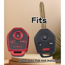 RUNZUIE 2Pcs TPU Smart Key Fob Cover for 2024 2023 2022 -2013 Subaru Outback Impreza Crosstrek Legacy Forester Tribeca WRX XV Crosstre (Black with Red/Blue)