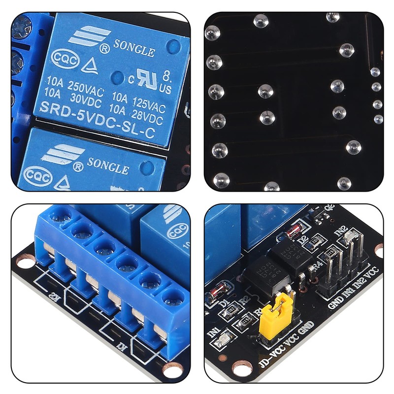DWEII 10 PCS 2 Channel DC 5V Relay Module with