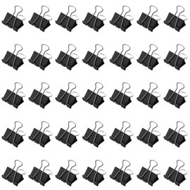 Pack of 100 Foldback Clips, 19 mm Black Foldback Clips, Small Paper Clips, Metal Mouth Clips, Paper Clips, Multi-Purpose Clips for Office and Household, Small Foldback Clips