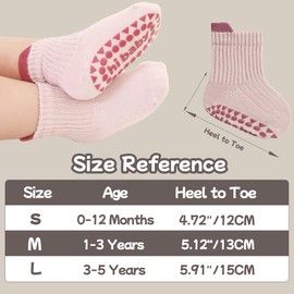 BISOUSOX Toddler Grip Socks, Baby Boy Girl Socks Infants Kids Non Slip Crew Cute Grippy Dress Sock 0-6 6-12 Months 1-5T