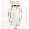 White & Gold Ceramic Flower Vase - 7.8" Modern Vertical