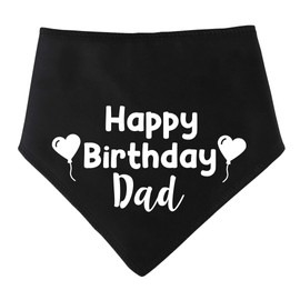 Spoilt Rotten Pets Black 'Happy Birthday Dad ' Dog Bandana Birthday Card From The Dog (Size 4 Ex Large Dog Husky, Alsatian & Chow)