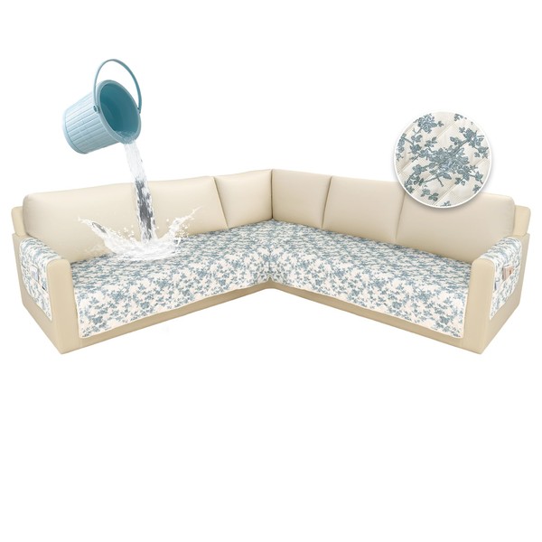ALIECOM 100% Waterproof Couch Cushion Covers for Sectional Sofa Printed
