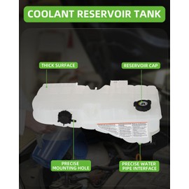 SCITOO Coolant Recovery Overflow Reservoir Tank Coolant Reservoir Bottle [W/Sensor &with Cap] compatible with for Kenworth T800 2008-2022,[11.1L,14.6L,15.8L,8.8L,8.9L] Replace# N5346001