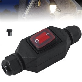 IP66 Waterproof Inline Switch, AC220V 30A Machine Switch Cable Switch Cord Switch Push Button Machine Push Button Switch Machine Switch, On Both Sides Input and Output