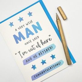 Old English Co. Funny Retirement Card for Male Colleague - 'A Wise Man' Hilarious Leaving Farewell Card for Work Bestie Coworker - Good Luck from Team Card | Blank Inside