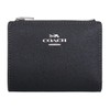 Coach FCR983 CR983 Bifold Wallet, Black, Cross-Grain, Leather, Billfold Wallet,