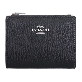 Coach FCR983 CR983 Bifold Wallet, Black, Cross-Grain, Leather, Billfold Wallet, Women's, Outlet Product, Brand: Parallel Imported, Black