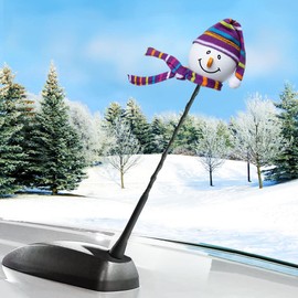Tenna Tops Cute Snowman with Purple Hat & Scarf Antenna Topper Decor Auto Accessory