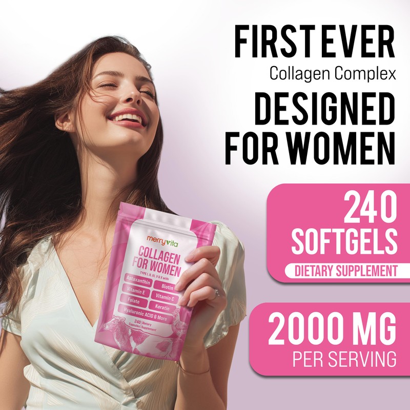 MERRY VITA Collagen for Women – Hydrolyzed Multi Collagen Peptides