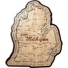 Lower Michigan Shaped Road Map Cribbage Board