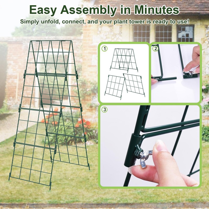 Heavy Duty 48"x16" Adjustable A-Frame Cucumber Trellis for Climbing Plants,iGreely