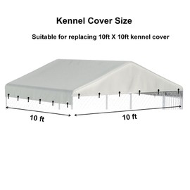Ddeman Outdoor Dog Kennel Cover 10'W x 10'L Made of 600D Waterproof Oxford Cloth- Beige Replacement（Sold only Kennel Cover Without Frame）