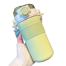 Insulated Straw Water Bottle Spillproof Stylish Girls Boys Portable Thermal Water Bottle Cup for Sports Outdoor Green