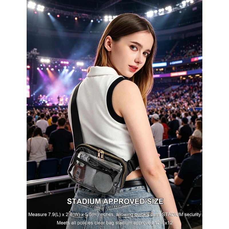 Hiflyer Clear Fanny Pack Stadium Approved, Crossbody Belt Bag for