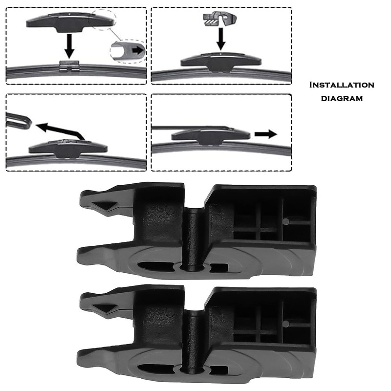 YINETTECH 6Pcs Front Wiper Blades Fitting Hook Clip Adapter for