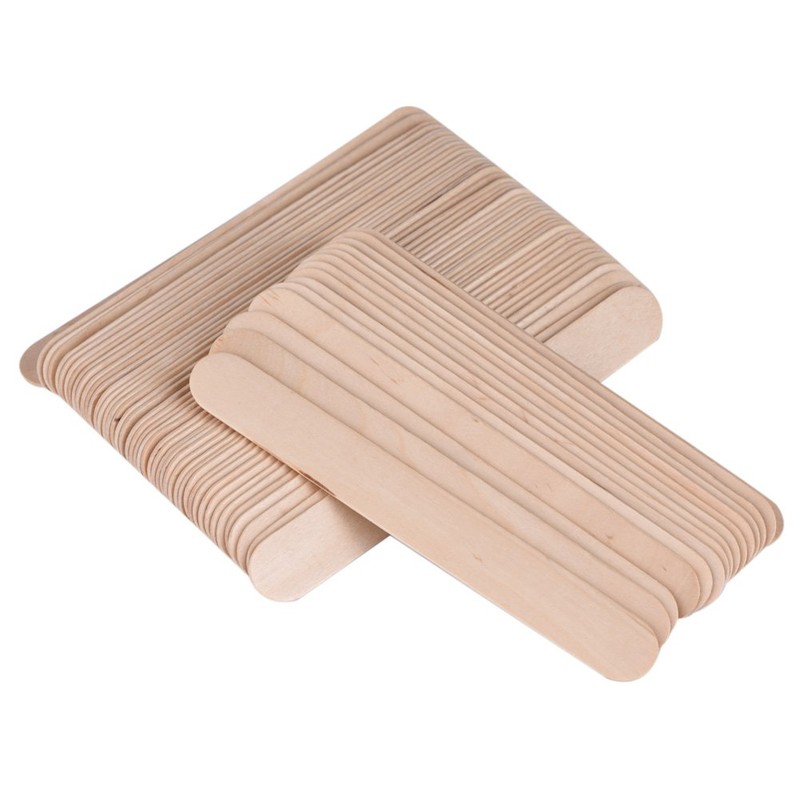 100 Piezas Bolsa de Cera Aplicador de Espátula de Madera