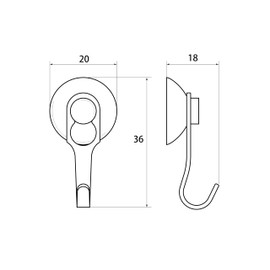 WAKI Suction Cup Hooks, Pack of 5, Transparent, Load Limiting 7.1 oz (200 g)