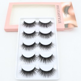 AFBeauty Lashes False Eyelashes Wispy Lashes Fluffy Eye Lashes Natural Look Manga Lashes Anime Lashes 5D Volume 16mm Fake EyelashesFull Bouncy Volume & Curl Quality Synthetic Pack 5 Pairs
