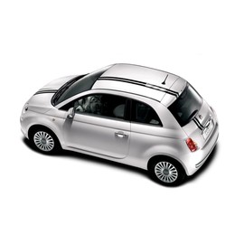 Original Euro Rally : Compatible with 2011-2019 Fiat 500 Abarth Stripes Decals Vinyl Graphics Kit (Fits Model as Shown) (211 Charcoal Metallic – Wet Install)